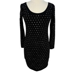 H&M Bedazzled Rhinestone Long Sleeve Dress